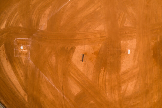 Aerial view of a baseball field from top in North County Regional Park, Florida, United States.