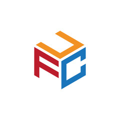 Hexagon logo with the letters UFC design