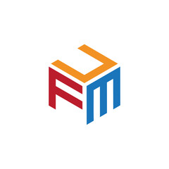 Hexagon logo with the letters UFM design