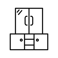 Cabinet Vector Line Icon Design