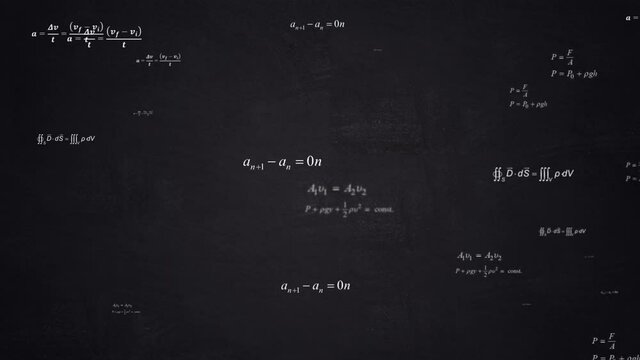 mathematical formulas and numbers sign abstract creative digital 4K Loop Background. people or students thinking about something technical, or intellectual ability above the average.