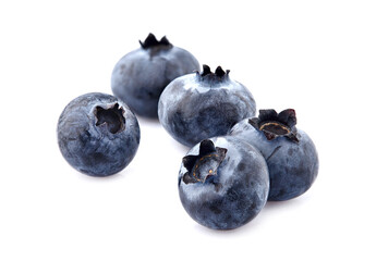 Blueberries Isolated on White Background. Ripe berries isolated.