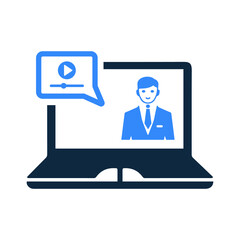 Tutorial, eLearning icon. Simple editable vector design isolated on a white background.