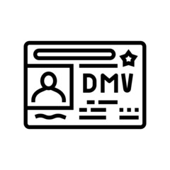 dmv driver license requirements line icon vector. dmv driver license requirements sign. isolated contour symbol black illustration