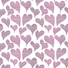Rose Gold Heart Seamless Pattern Design on White Background
