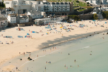 Porthmeor Beach, St Ives, Cornwall, UK.
