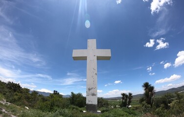 cross in the mountains