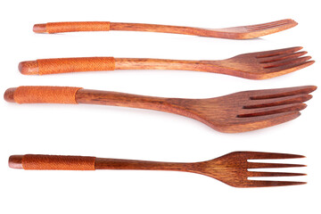 fork wood isolated on white background