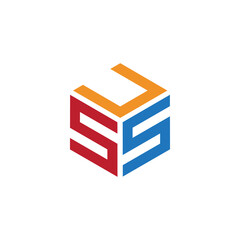 Hexagon logo with the letters USS design