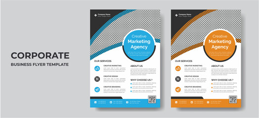 Corporate Business flyer template vector design, Flyer Template Geometric shape used for business poster layout, IT Company flyer, corporate banners, and leaflets. Graphic design layout modern flyer