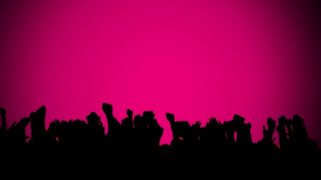 Animation of funk text over dancing people