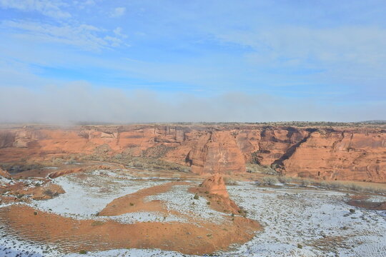 The beautiful winter scenery of Canyon De Chelly, in Chinle, Apache County, northeastern Arizona.