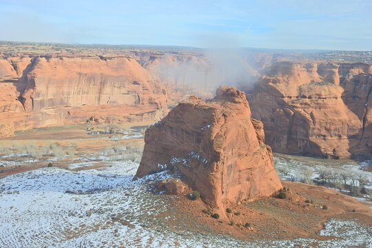 The beautiful winter scenery of Canyon De Chelly, in Chinle, Apache County, northeastern Arizona.