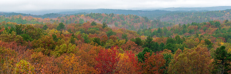 Panoramic web banner of autumn Appalachian mountains - obrazy, fototapety, plakaty