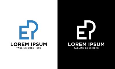 Unique attractive creative modern initial EP  initial based letter icon logo