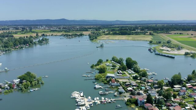 Flight above the Eicher See in Germany clip 3