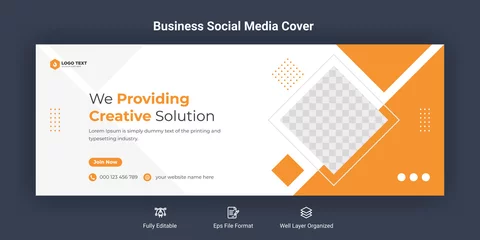 Foto op Canvas Creative corporate business marketing social media facebook cover banner post template  © Zahid Hossain Alif