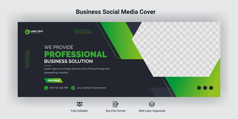 Creative corporate business marketing social media facebook cover banner post template  - obrazy, fototapety, plakaty
