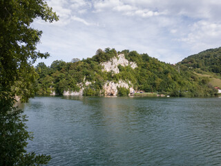 Fototapeta na wymiar Landscape of Great Plivsko jezero near town of Jajce