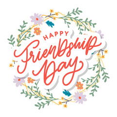 Happy Friendship Day greeting card. For poster, flyer, banner for website template, cards, posters, logo. Vector illustration.