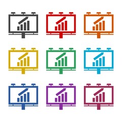 Business Growing Chart Presentation Color Icon set