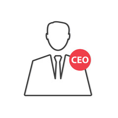 CEO (Chief Executive Officer) and businessman icon- vector illustration