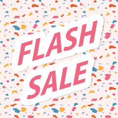 flash sale banner on terrazzo pattern- vector illustration
