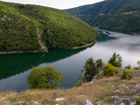 Bocac artificial lake in the canyon of the river Vrbas between the Manjaca and Cemernica mountains in the towns of Banja Luka, Knezevo and Mrkonjic Grad