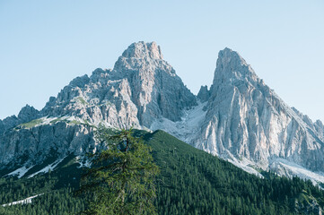Obraz premium Wanderung in den Dolomiten Südtirol - Lago di Sorapis - Italia