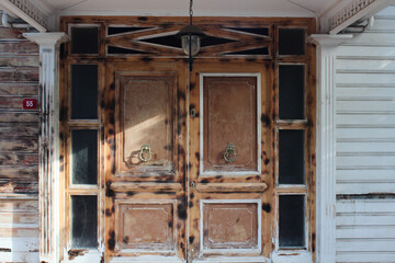 Wooden Door in the Old House