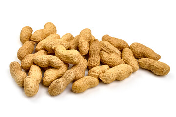 Useful peanut, isolated on white background. High resolution image.