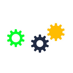 Colorful cogwheels working as a team.