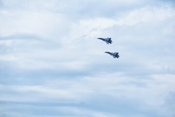 Plane in the sky in Russia