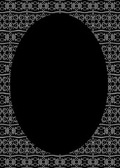 Black Frame With Linear Decorated Rounded Borders