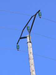 Pylons of a three-phase power line