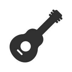 Guitar icon vector, Acoustic musical instrument sign Isolated on white background. color editable