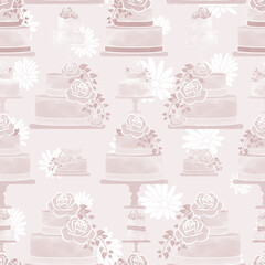 Beige Watercolor Cake Pattern Design