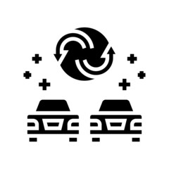 marketing rebranding glyph icon vector. marketing rebranding sign. isolated contour symbol black illustration