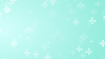 Abstract medical green blue cross pattern background.