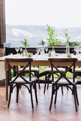 Boho wedding table for a newlywed banquet.