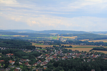 Naklejka premium Panorama vom Kaiser Wilhelm Denkmal, Weserbergland bei Minden