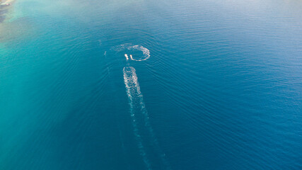 lonely boat in the ocean