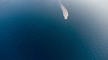lonely boat in the ocean