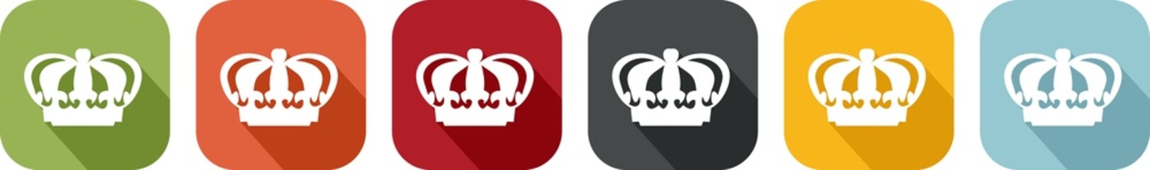 Colourful icon of a king's crown