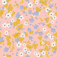 Obraz na płótnie Canvas Elegant floral pattern in small flower. Liberty style. Floral seamless background for fashion prints. Ditsy print. Seamless vector texture. Spring bouquet.