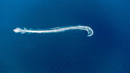 lonely boat in the ocean