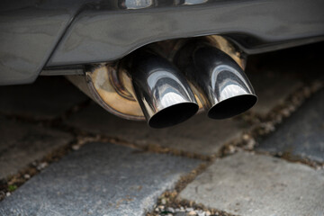 End of the mufflers of  a modern car