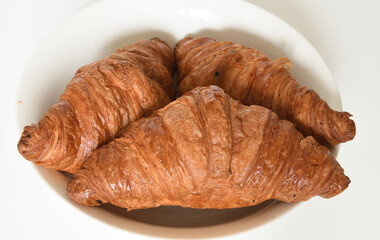 Tasty dessert, puff pastry croissants
