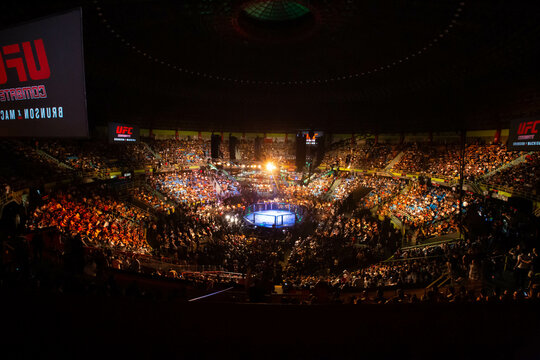 S&atilde;o Paulo, S&atilde;o Paulo, Brazil, October 28, 2017. UFC Fight Night: Brunson vs. Machida. Octagon, stadium gym