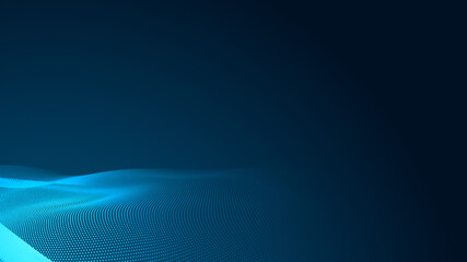 Dot blue wave light screen gradient texture background. Abstract  technology big data digital background. 3d rendering.